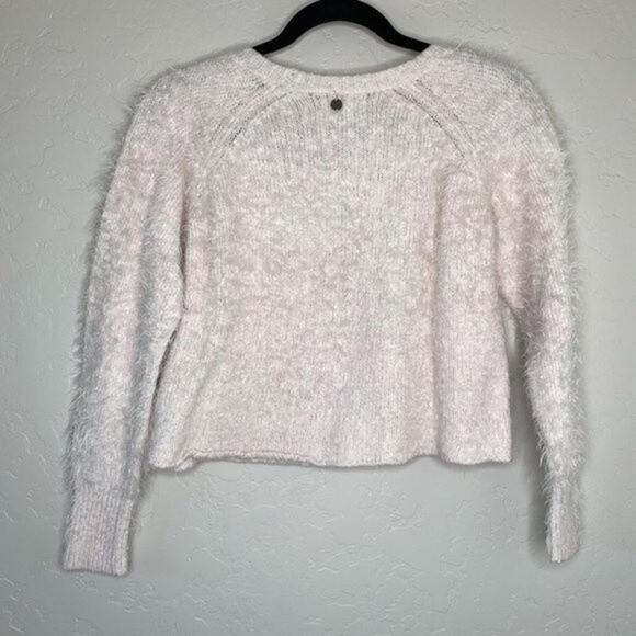 Billabong Light Pink Eyelash Crop Sweater Medium - Picture 5 of 6
